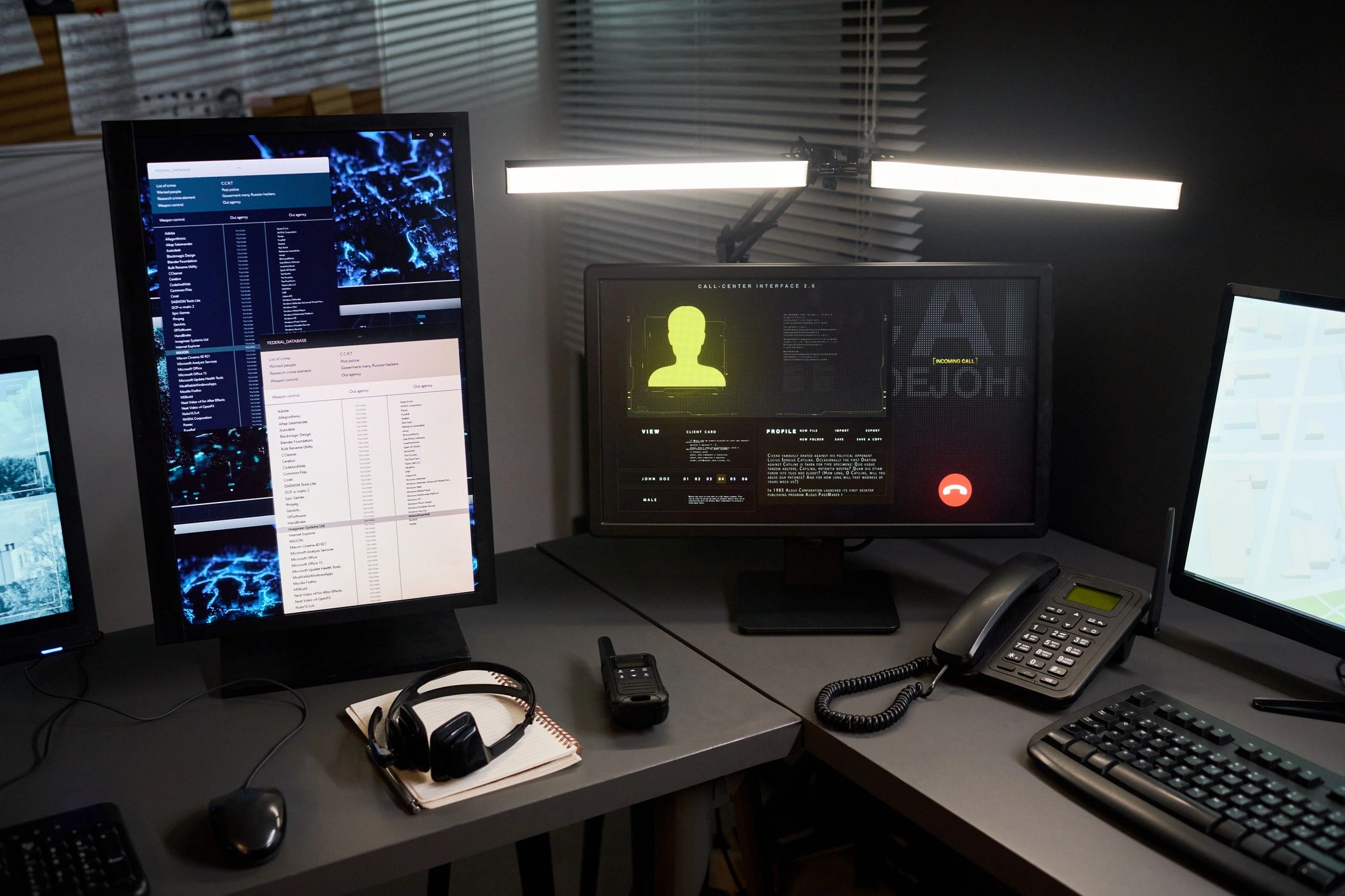Monitoring workstation with maps and communication tools